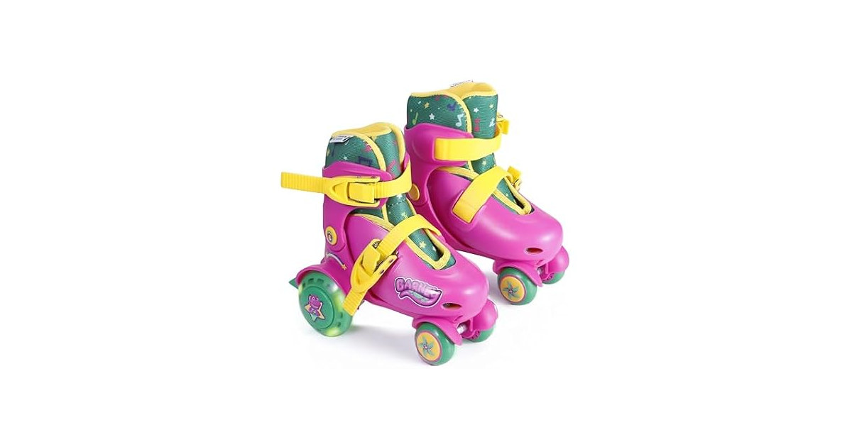 Voyager Barney Trainer Skates - Light Up Wheels,