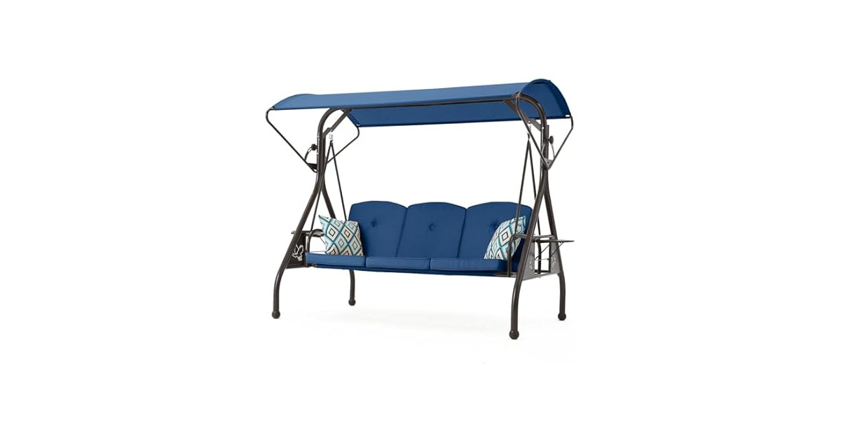 ZZW 800LBS Patio Swing with Canopy
