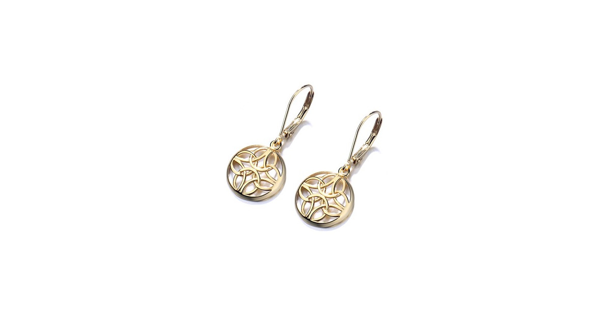 Gold Plated Lever-Back Celtic Earring