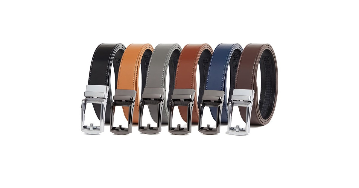 Carlo Fellini Mens Leather Ratchet Belt