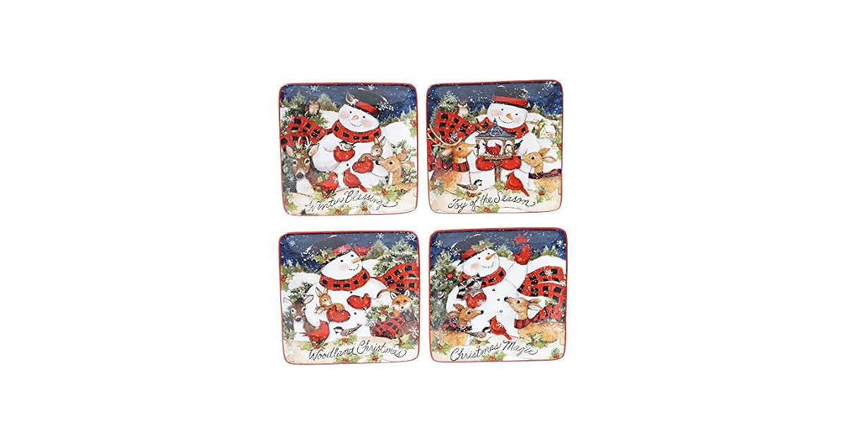 Celebrate the Magic of Christmas with This Set of 4 Canape Plates