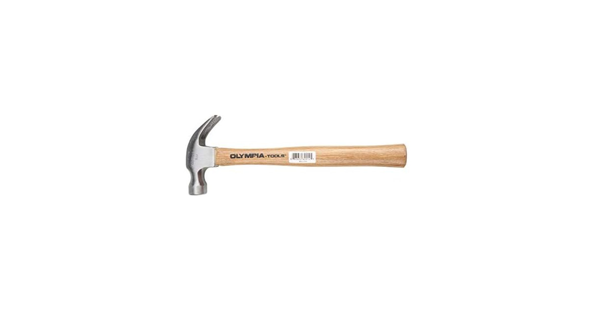 Olympia Tools Claw Hammer, 60-014, 8 Ounce,Silver
