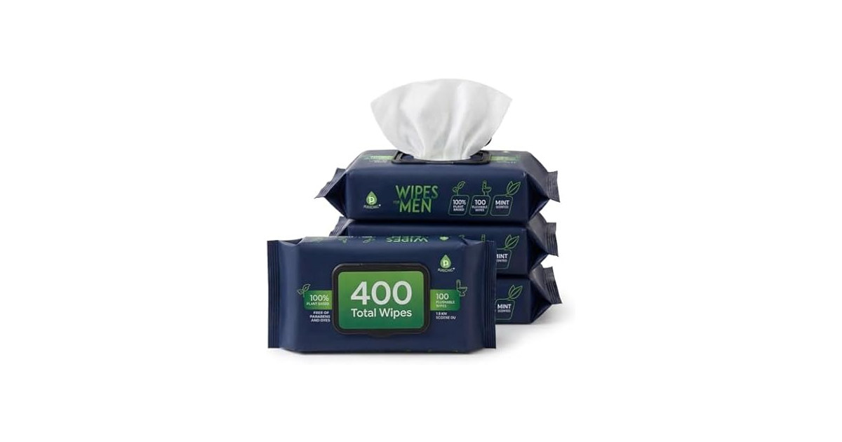 Pursonic Mens Soft Mint Flushable Wipes