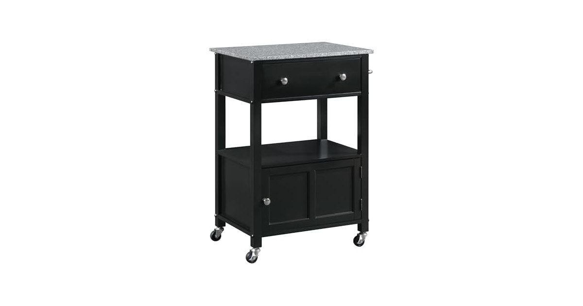 OSP Fairfax Farmhouse Kitchen Cart Black