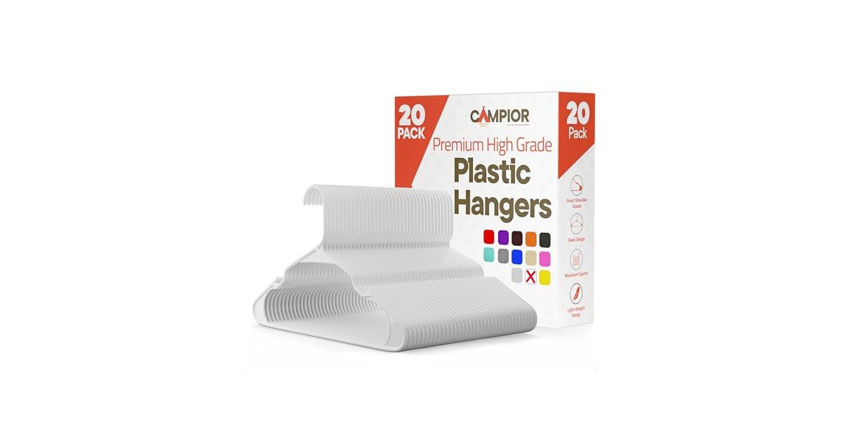White Plastic Hangers 20 Pack