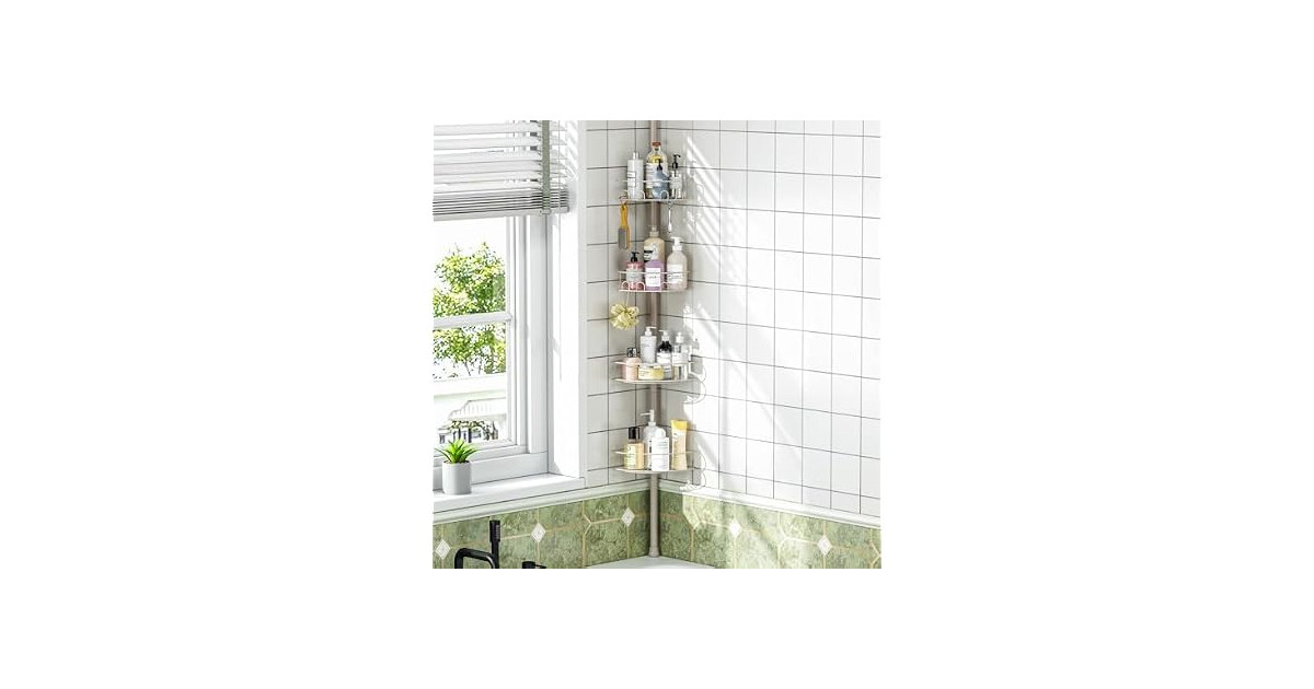 Urackify Corner Shower Caddy Tension Pole