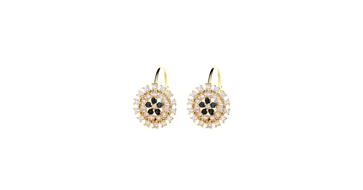 14K Gold Flower Huggie Earrings
