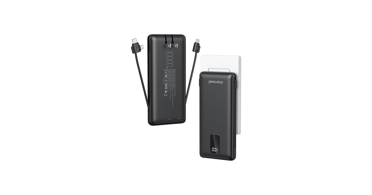 2 Pack 10000mAh Power Bank w/ Cables