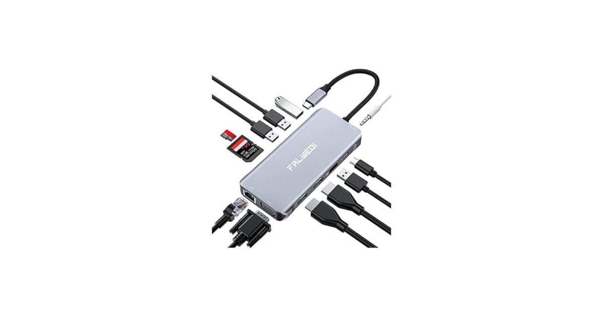 Falwedi Triple Display 12 in 1 USB C Hub (Open Box)