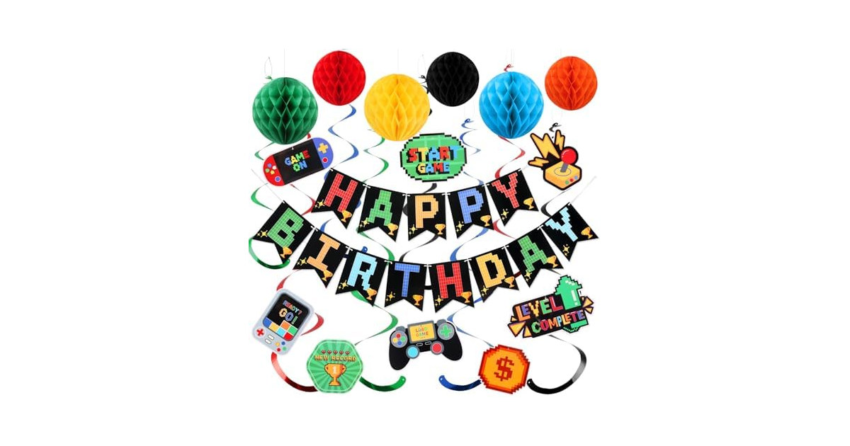 Yeocu Video Game Birthday Decorations