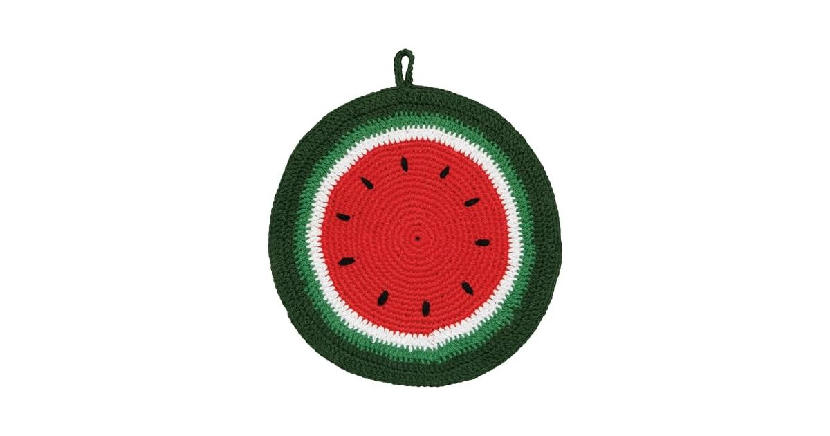 Jubilee Melon Pop Crochet Cotton Trivet 8in