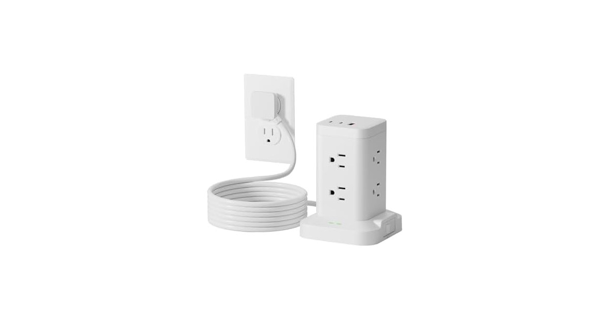 TAGZILO Power Strip Tower Surge 1800J
