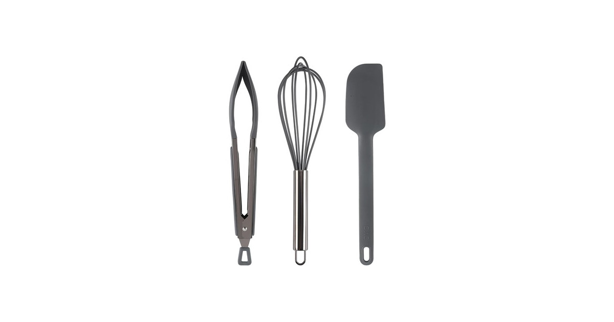 Stainless Steel Silicone Tipped Kitchen & BBQ Tongs Set, 3 Pc