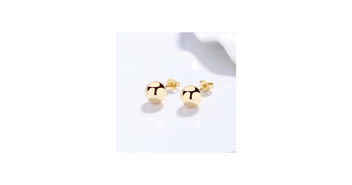 14K Gold Ball Stud Earrings