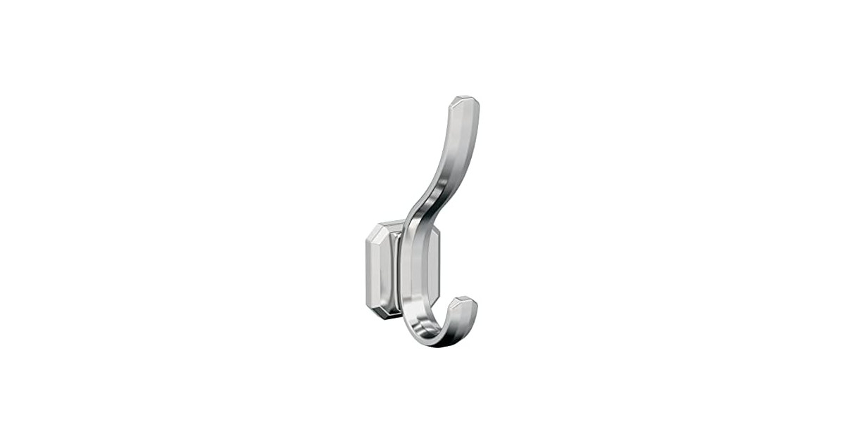 Amerock Granlyn Double Prong Chrome Wall-Mounted Hook