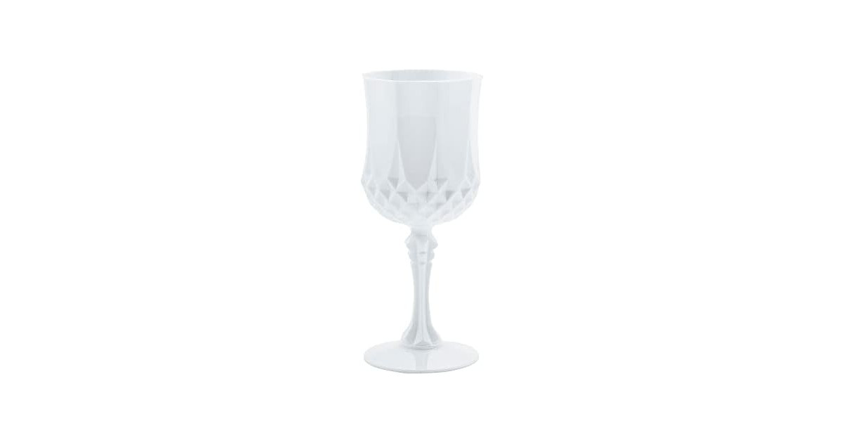 Fun Express White Patterned Plastic Wine Glasses - 12 Ct.