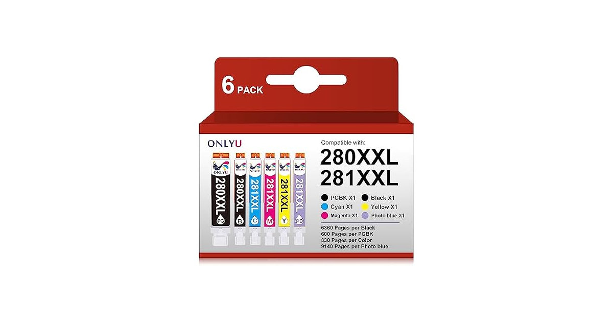 ONLYU Cartridges 6 Pack 281 Canon