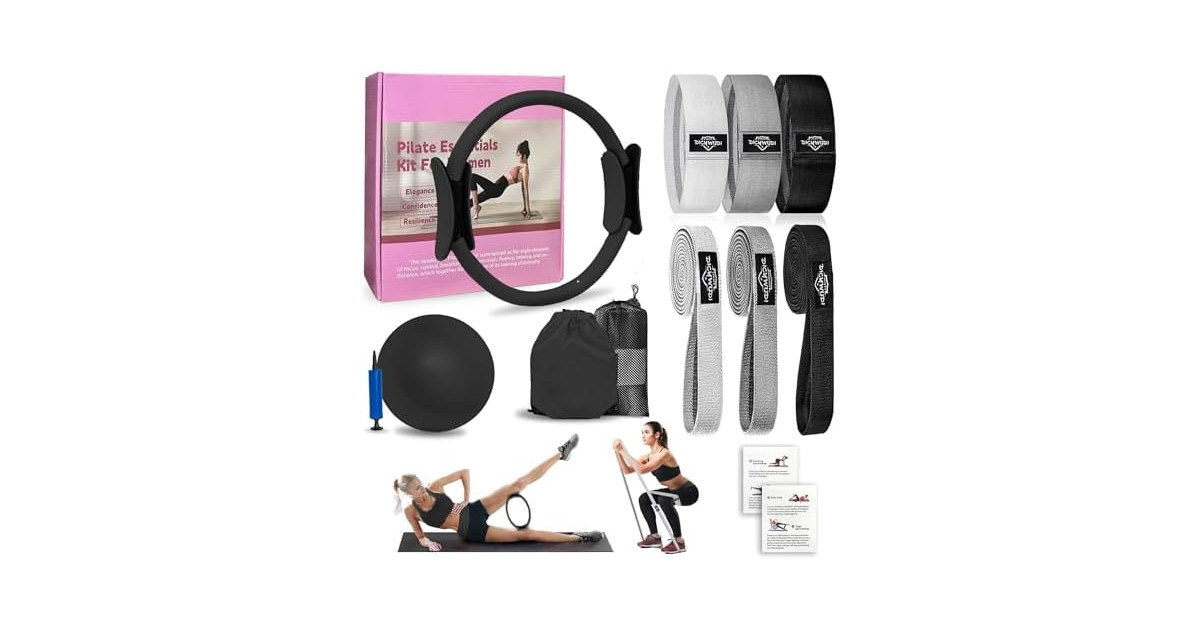 DICYWUDI Pilates Essentials Kit 8pcs Black