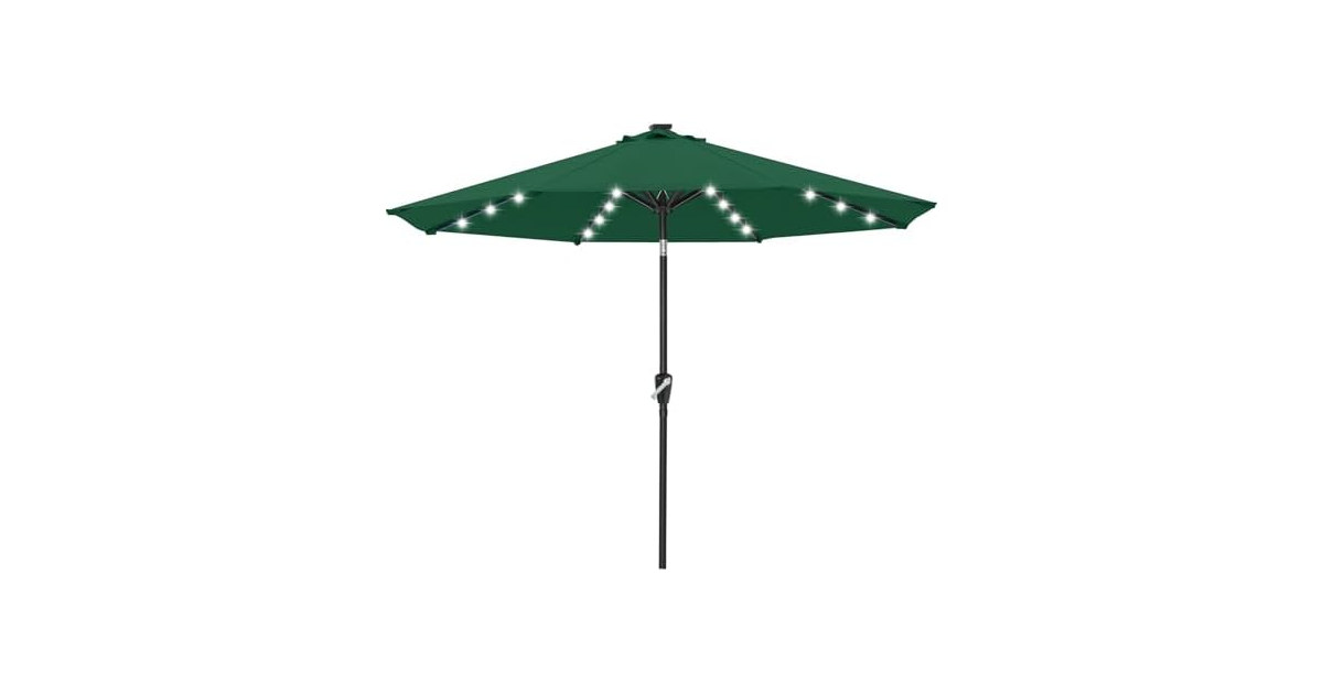 ABCCANOPY Durable Solar Led Patio Umbrellas 7.5FT (Green)