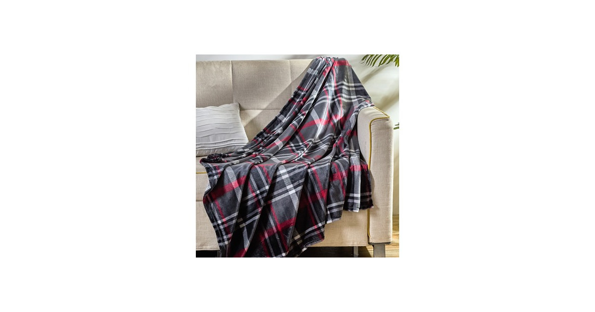Midnight Plaid Throw Blanket