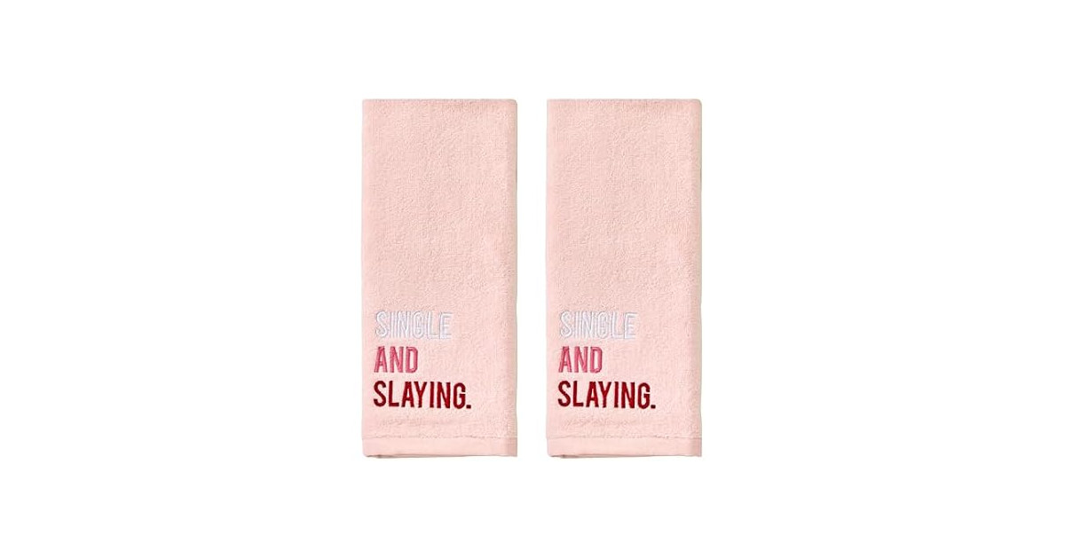 SKL Home Valentine's Day Single and Slaying Hand Towel Set