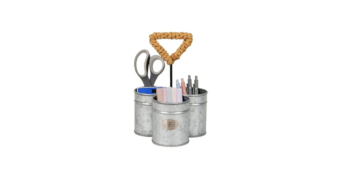 Mind Reader 3-Comp Metal Caddy Silver