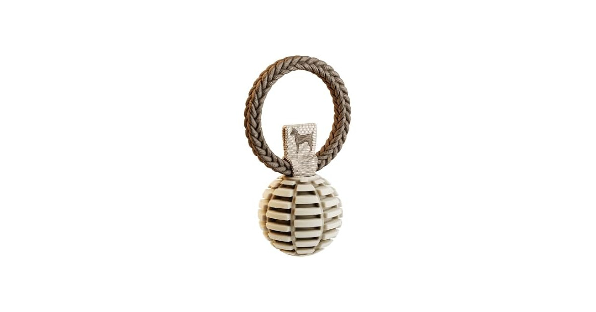 NOAH & PAW Luxury Dog Toy, TPU- Tug Ball, Beige