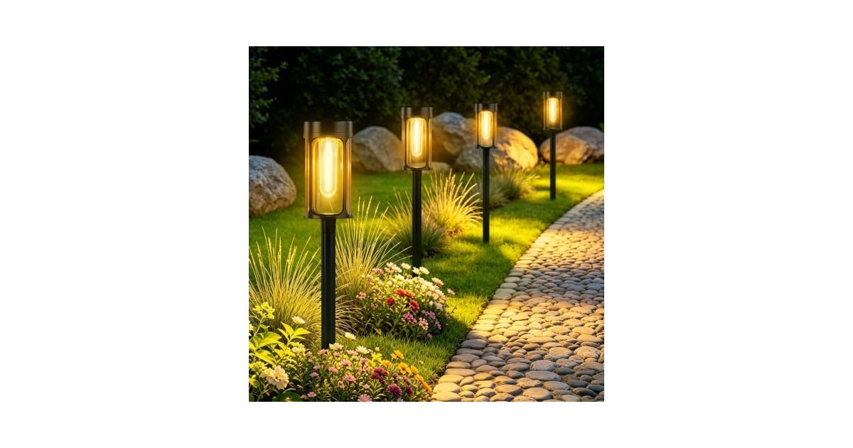 THPANEI Solar Pathway Lights 12 Pack