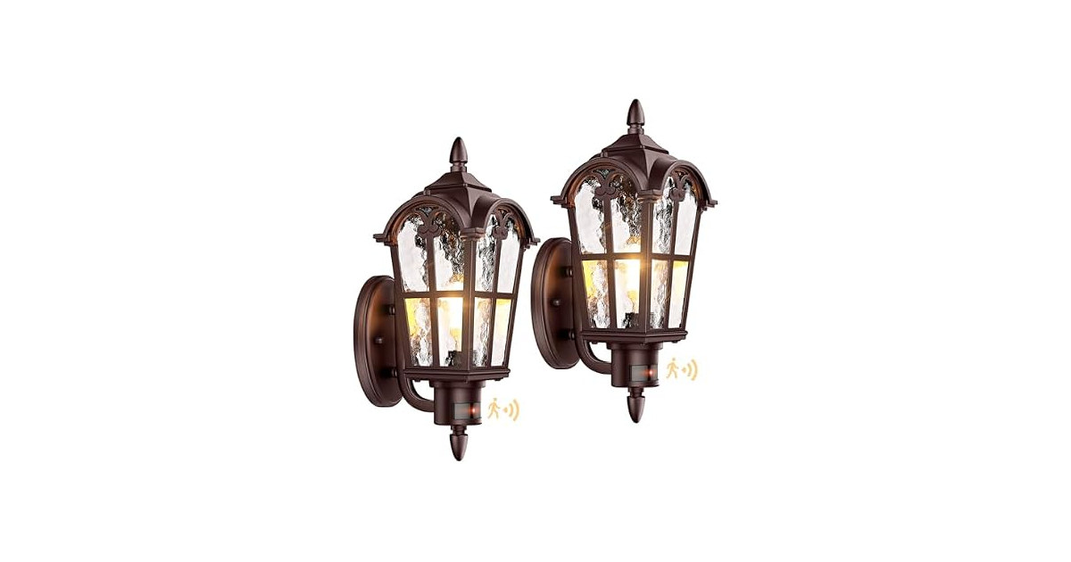 BesLowe Large Motion Sensor Outdoor Wall Light