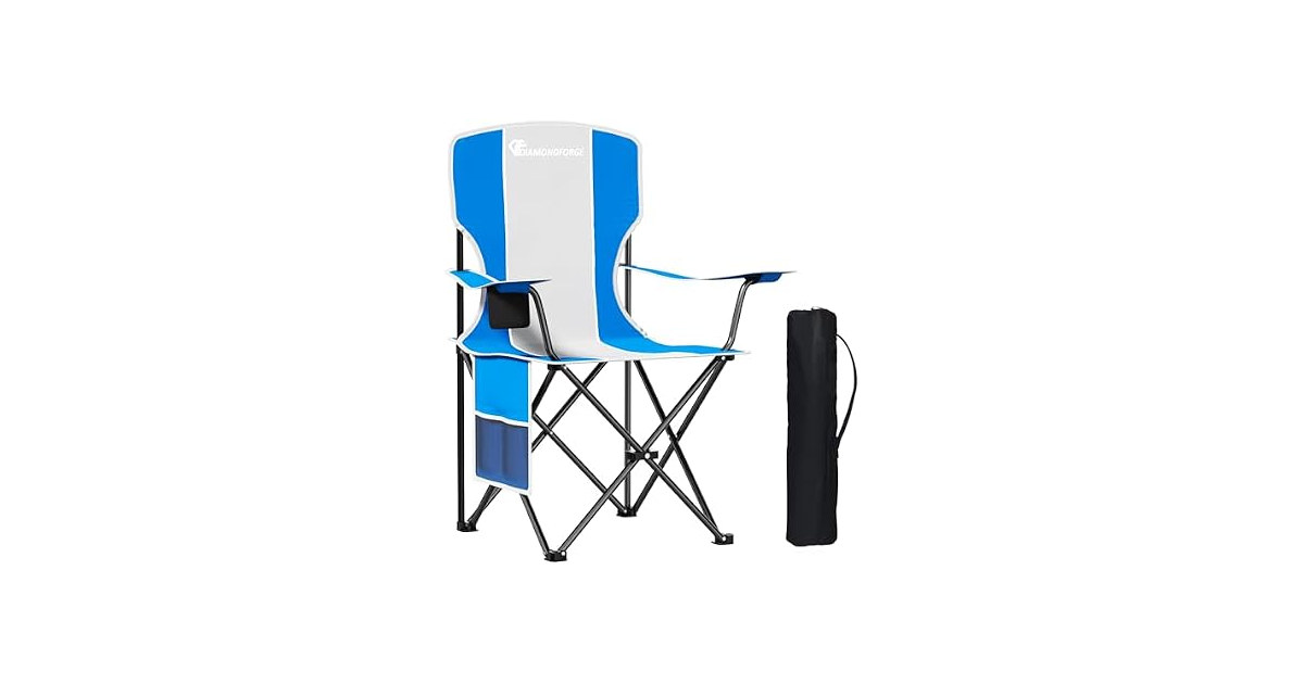 DIAMONDFORGE 300lb High Back Lawn Chair Blue Gray