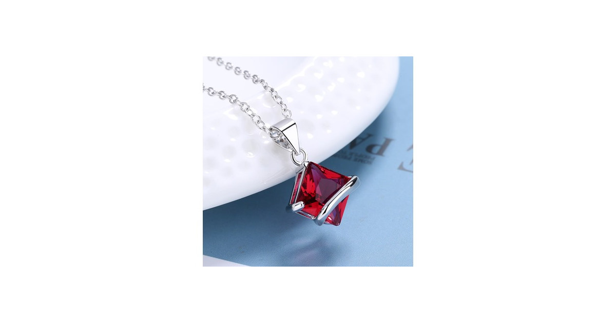 Sterling Silver Ruby Necklace