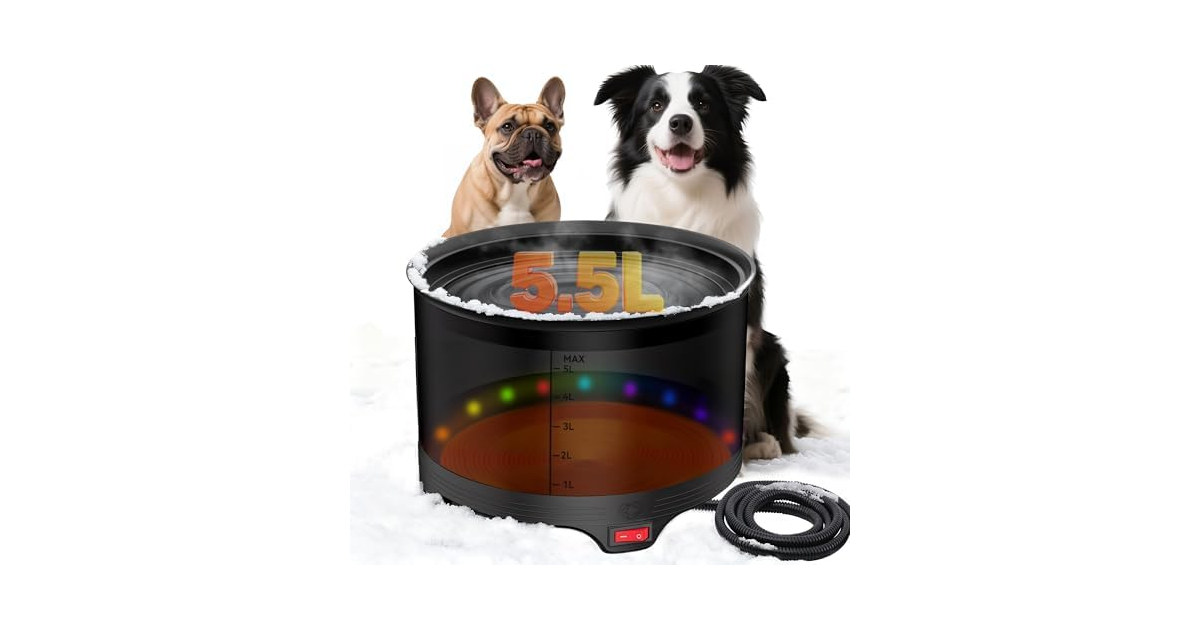UPSKYPET 5.5L Heated Water Bowl