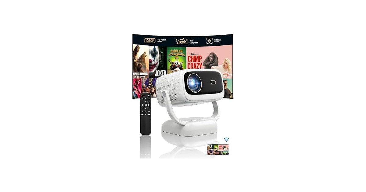 1080P Portable Projector WiFi & Bluetooth