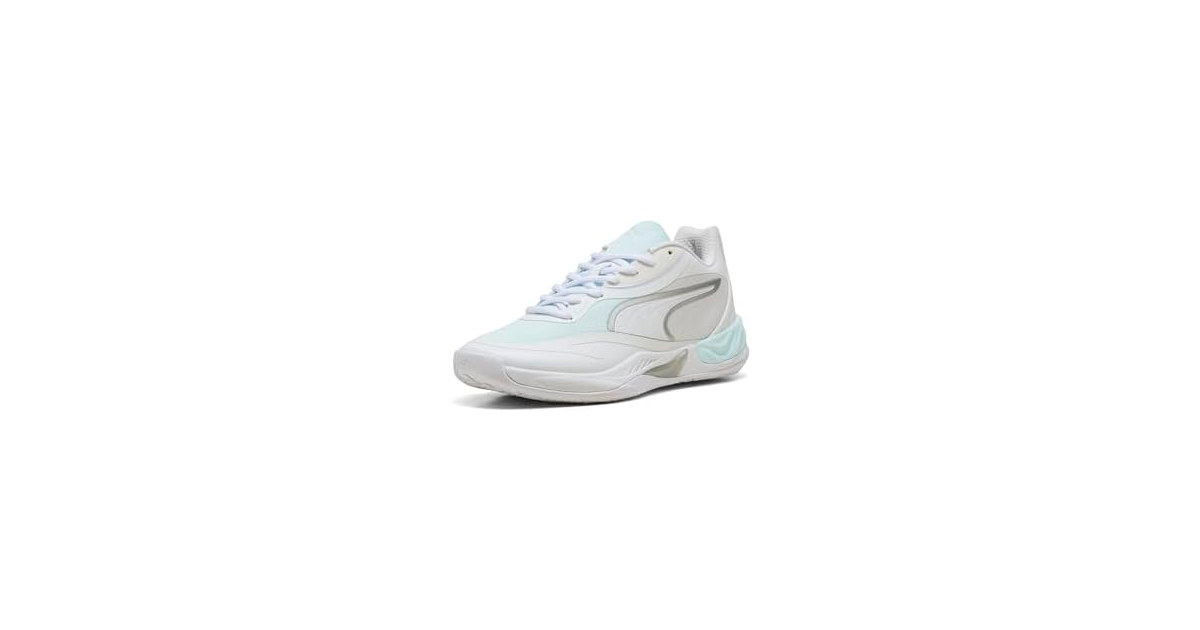 Puma Men's All-Pro Nitro Basketball Shoes, White-Aqua AH25, 11.5