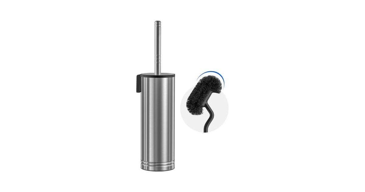 HAMITOR Stainless Toilet Brush & Holder