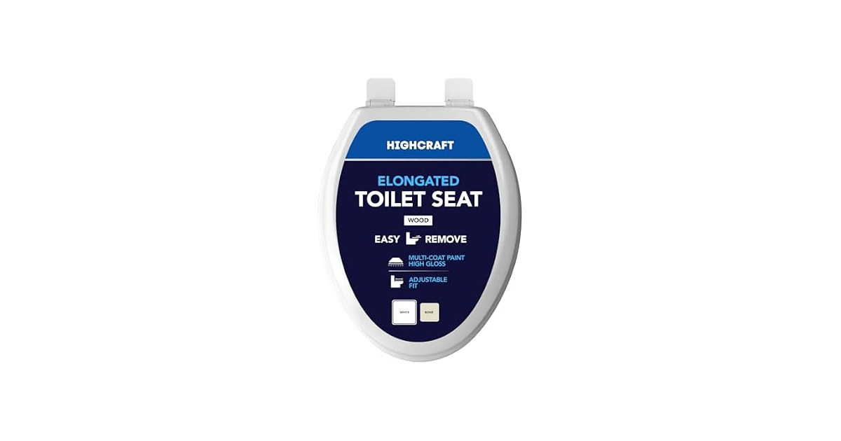 HIGHCRAFT Premium Elongated Toilet Seat, White