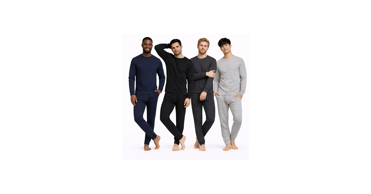 6-Piece Mens Waffle-Knit Thermal Sets