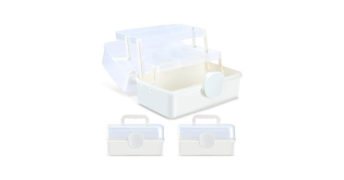 EVRY CO. 3 Pack 3-Layer Storage Box with Handle
