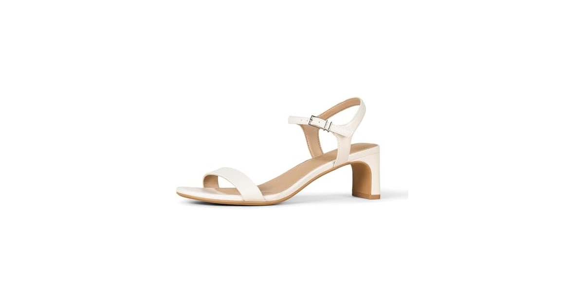 Amazon Essentials Women Sandals Ecru Faux Leather