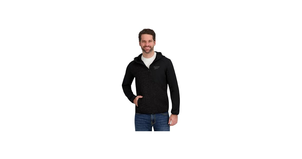 Reebok Men Full Zip Hooded Sweater Fleece Jacket