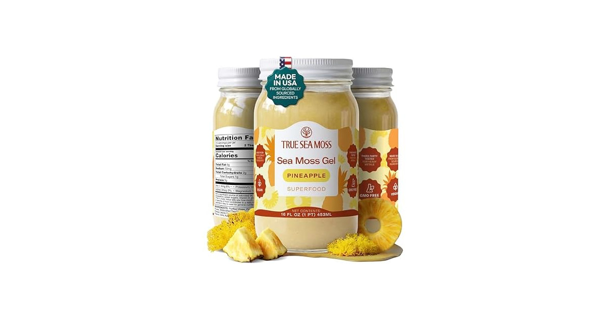 TrueSeaMoss Pineapple Sea Moss Gel 16oz