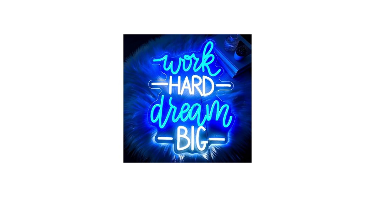 HSJNJKFU Work Hard Dream Big Neon Sign
