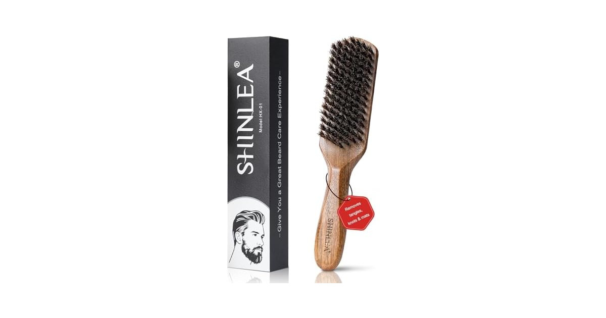Boar Bristle Hair Brush for Men, Beard