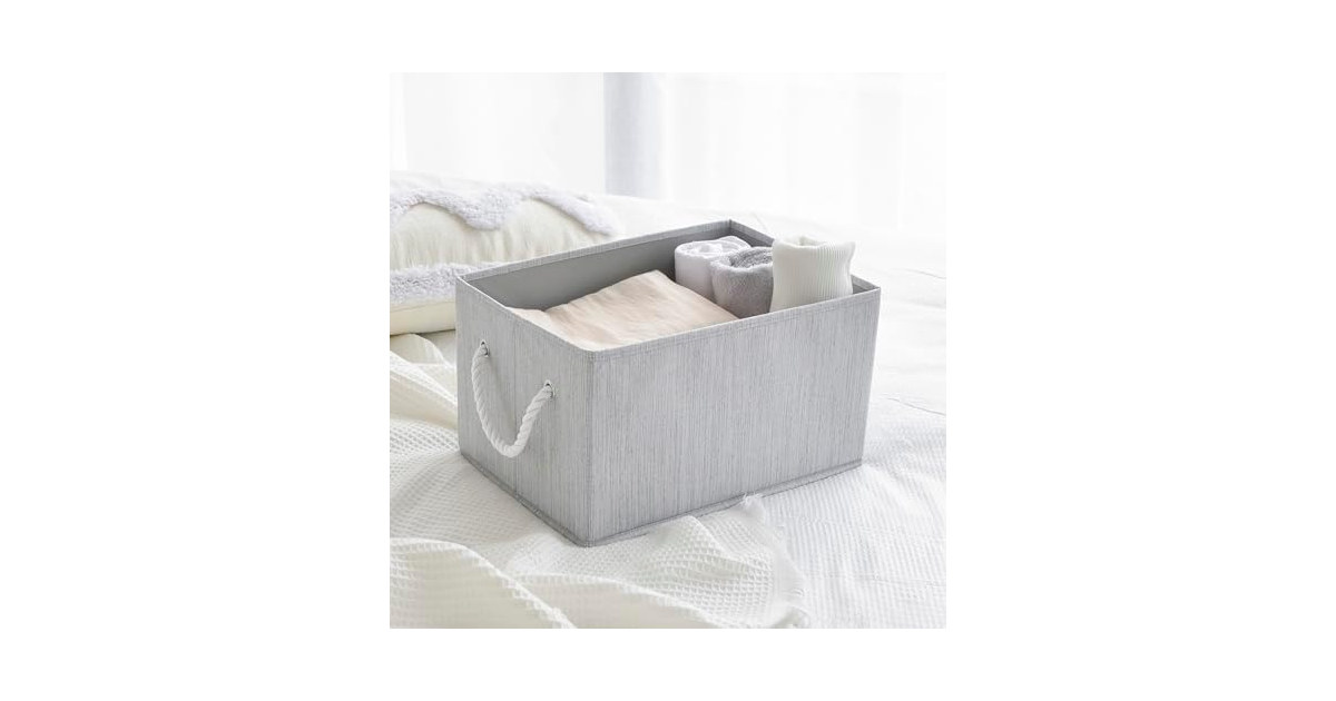 CROS Storage Baskets for Shelves 2 Pack, Grey,