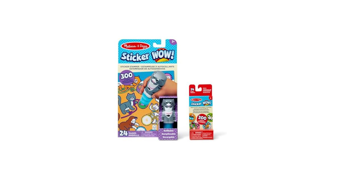 Spin Master Melissa Doug Sticker Wow Cat W Pack