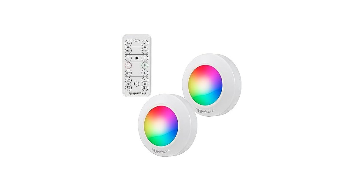 Amazon Basics LED Puck Lights, Color