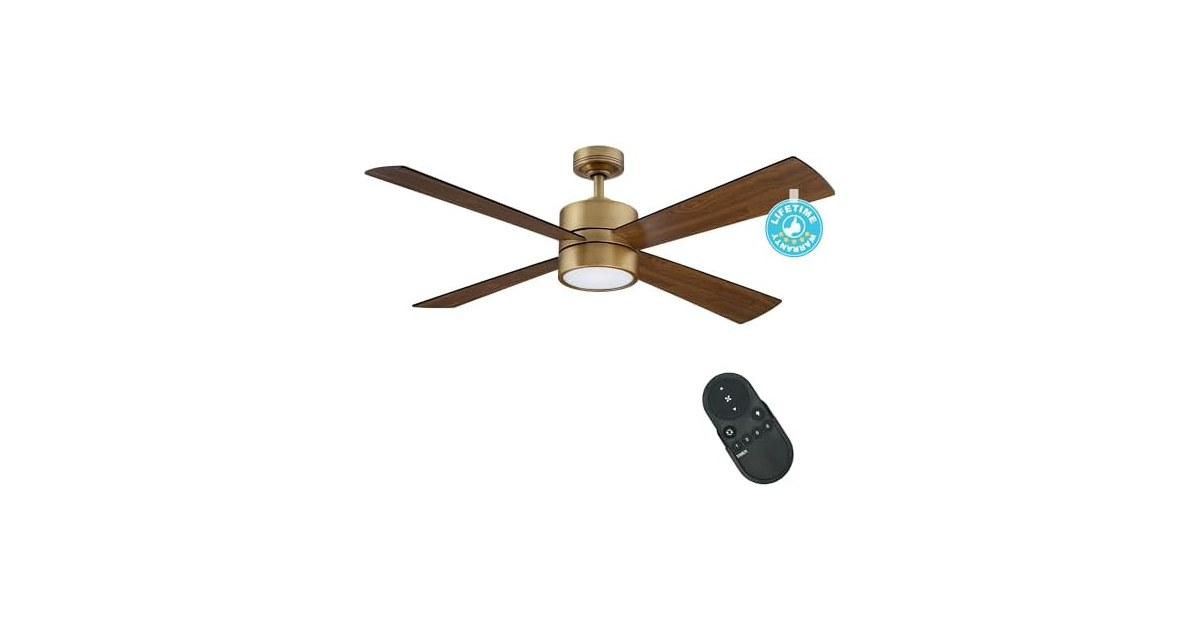 Parrot Uncle BBCPS1268-A4-NBR Gold Ceiling Fan