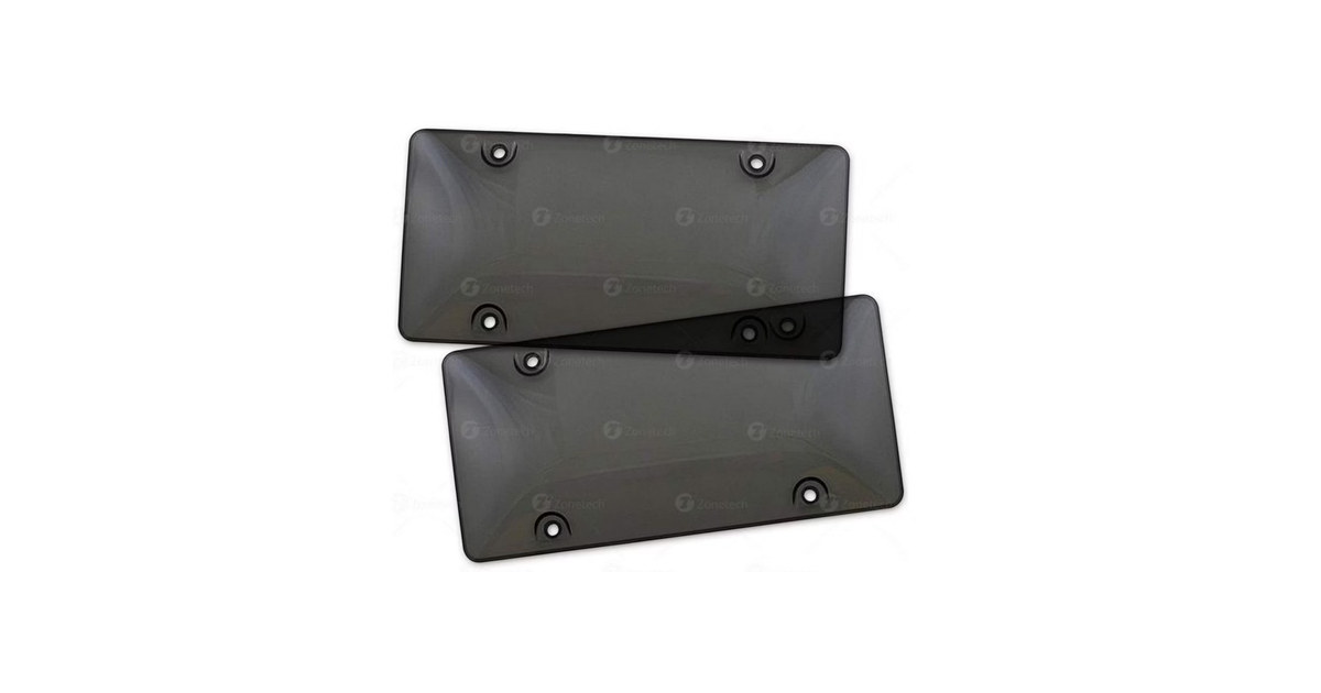 Zone Tech GA0044-UB Smoked License Plate 2 Pk