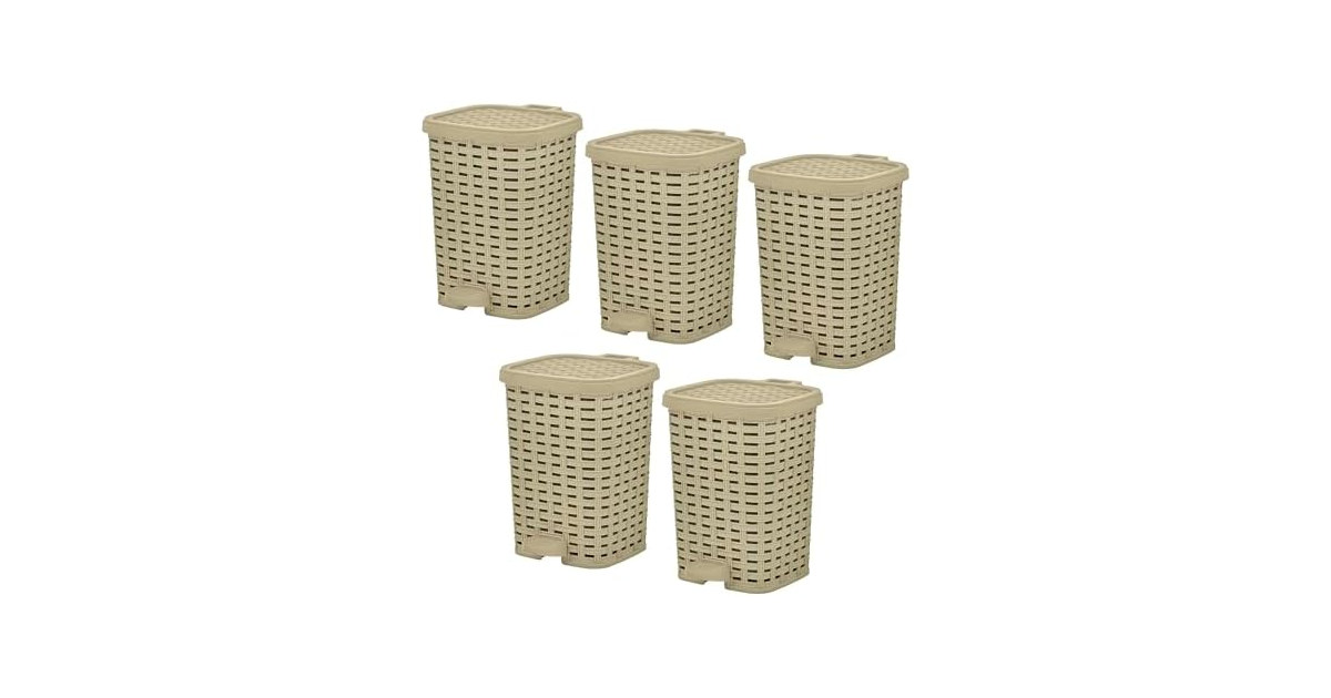 Superio 1.5 Gal Step-On Trash Can Beig 2