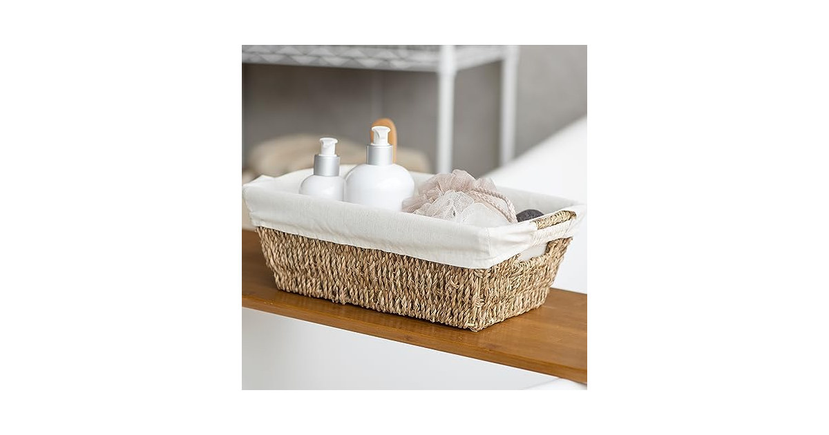 Suptinwear Set of 2 Seagrass Wicker Storage Baskets